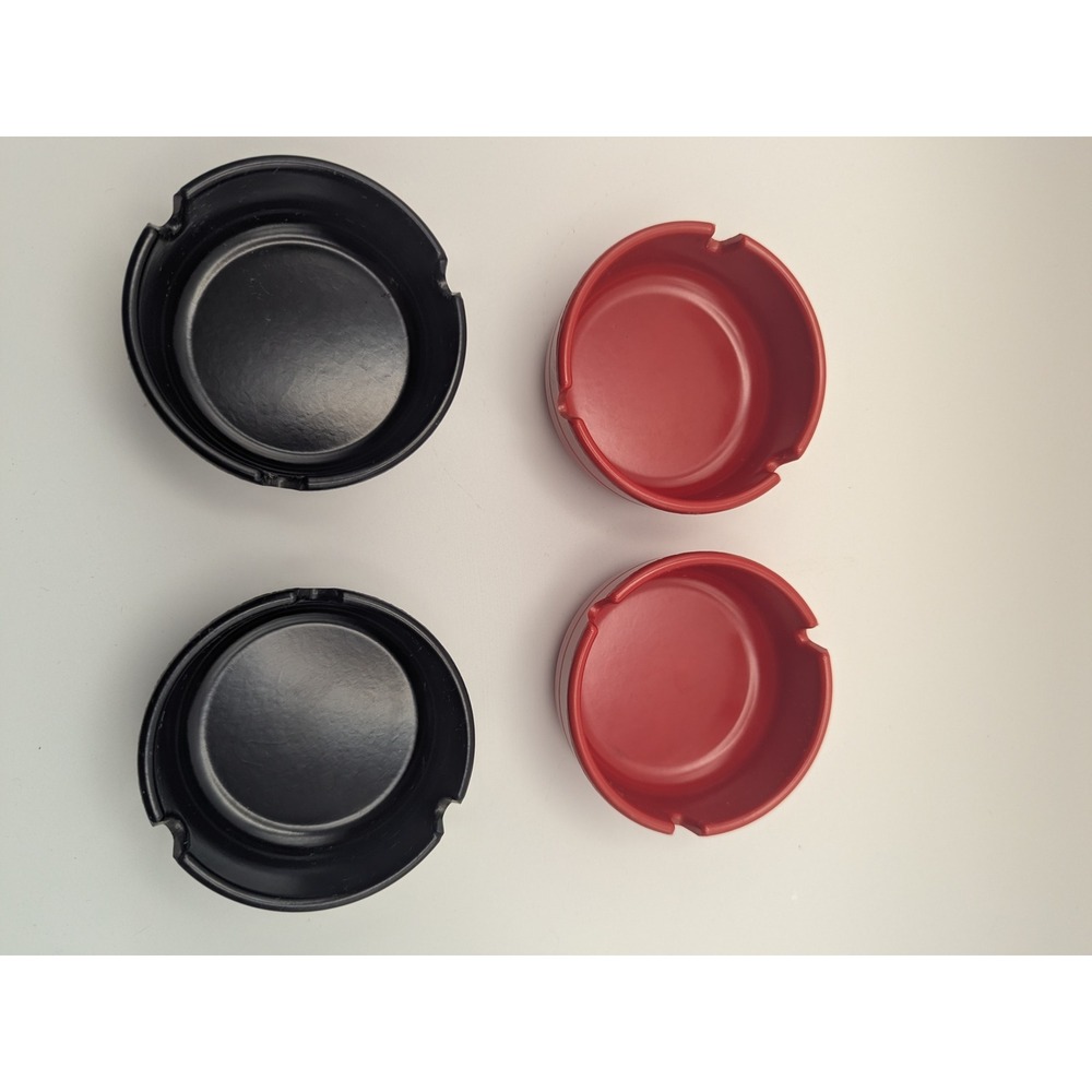 Lot 4 Vtg‎ Dealers Choice Ashtrays Red Black Scuff Proof Fire Resistant Made USA